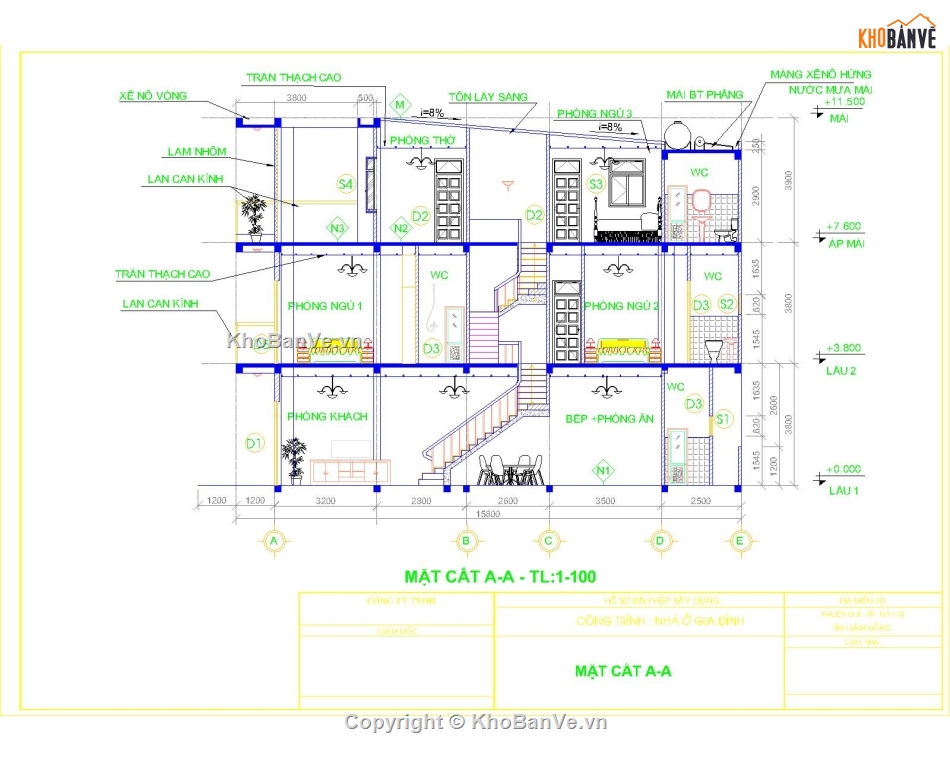 bản vẽ nhà phố,nhà phố 4x17,file cad nhà phố,nhà phố 03 tầng,nhà phố đẹp,bản vẽ nhà đẹp