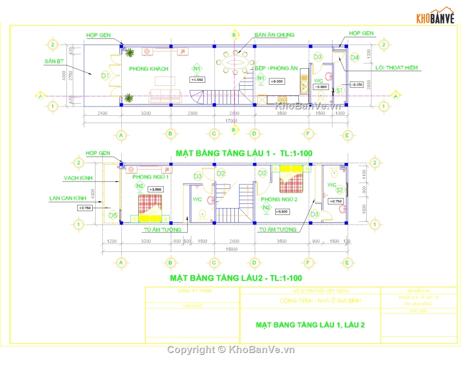 bản vẽ nhà phố,nhà phố 4x17,file cad nhà phố,nhà phố 03 tầng,nhà phố đẹp,bản vẽ nhà đẹp