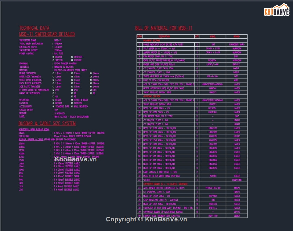 tủ msb,tủ điện tòa nhà,bản vẽ cad tủ điện công nghiệp,bản vẽ thiết kế tủ điện,tủ điện tổng,bản vẽ tủ điện msb