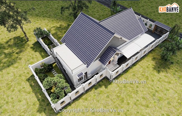 biệt thự 1 tầng,hồ sơ biệt thự,biệt thự 10 x 20m