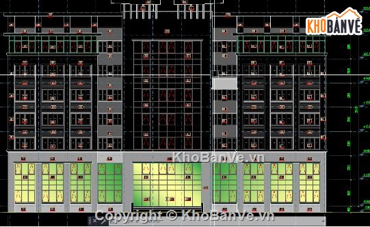 trụ sở làm việc 7 tầng,trụ sở làm việc,file cad trụ sở làm việc