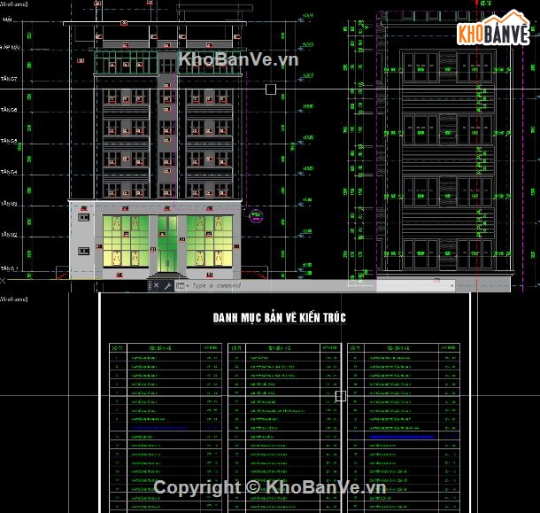 trụ sở làm việc 7 tầng,trụ sở làm việc,file cad trụ sở làm việc