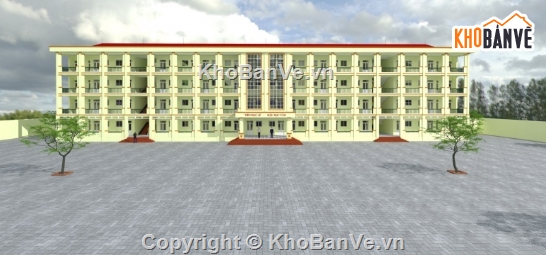 Trường học 2 tầng,trường THCS xuân hòa,trường thcs 2 tầng,file cad trường thcs