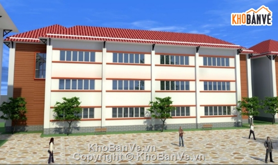 trường THPT,file cad trường THPT,cad trường học
