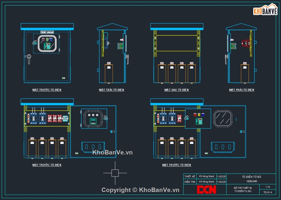 Bản vẽ thiết kế tủ điện,Bản vẽ tụ bù kvar,PLC,Tủ điện tụ bù cos phi,Tủ tụ bù công suất cos phi,Tủ điện PLC