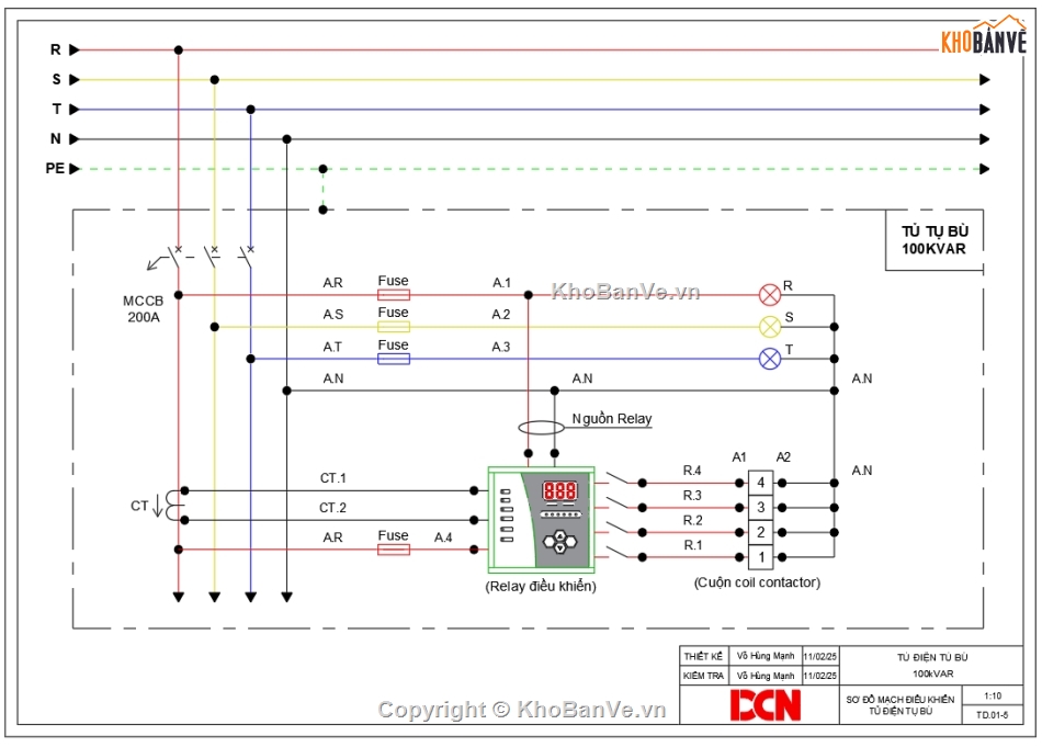 Bản vẽ thiết kế tủ điện,Bản vẽ tụ bù kvar,PLC,Tủ điện tụ bù cos phi,Tủ tụ bù công suất cos phi,Tủ điện PLC