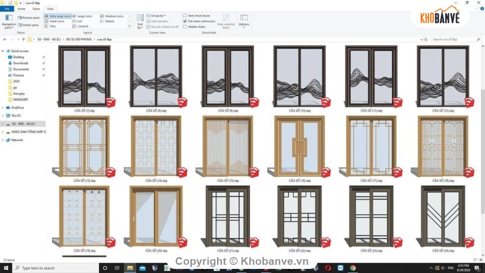 Tuyển tập model su mẫu thiết kế các loại cửa sổ các loại