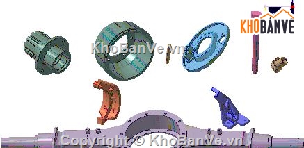 cụm cầu sau,bản vẽ cụm cầu,cụm may ơ,cụm cầu sau chủ động