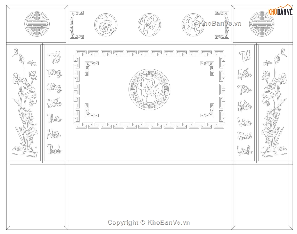 hoa sen sketchup,thư pháp,Vách sen,file sketchup