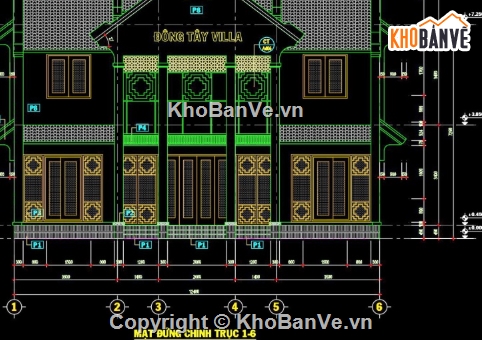 Villa hội an,villa 2 tầng,cad villa 2 tầng